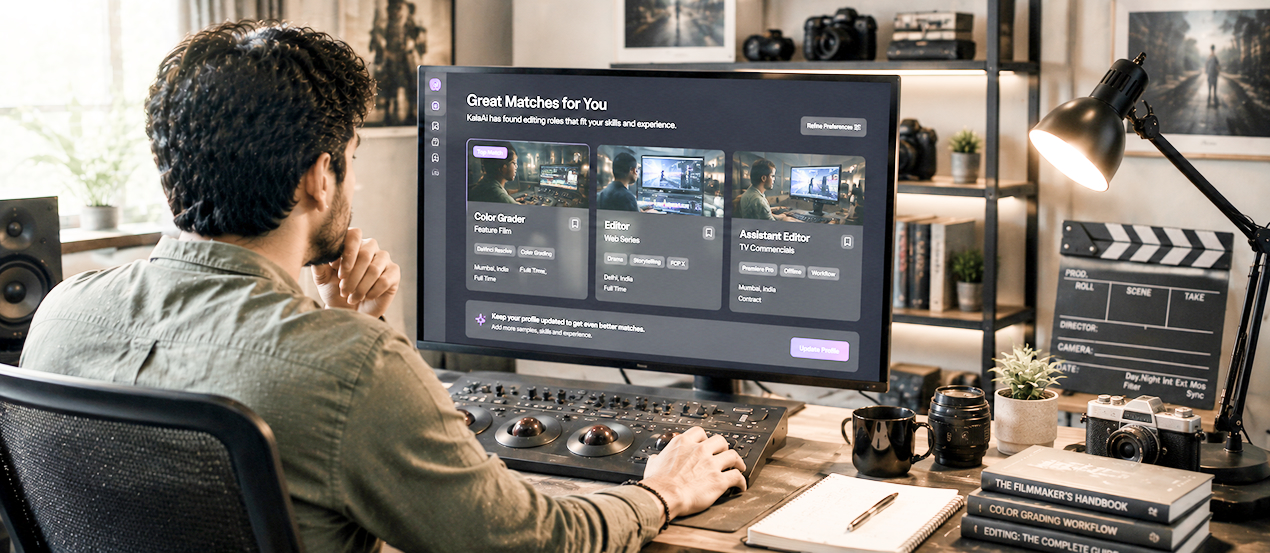 Editor matched to an editing project on Artisty