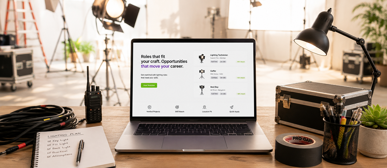 Gaffer matched to a lighting project on Artisty